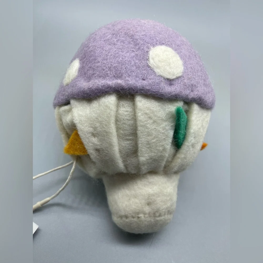 Fair Trade Mushroom Dog Felt Toy, Lavender, NWT